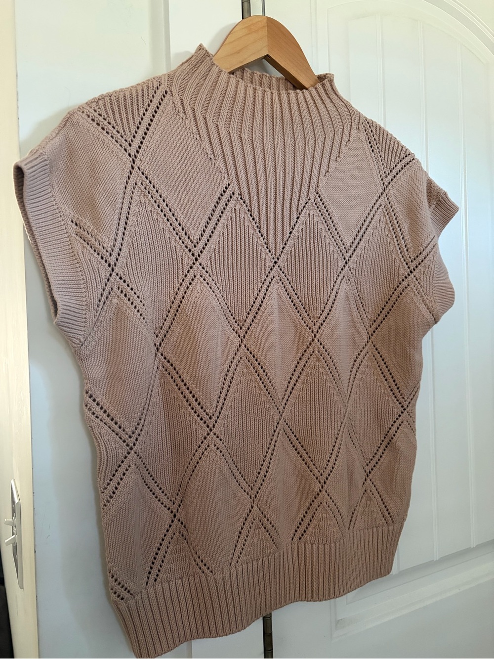 Varley XS Diamond Knit Mock Neck Sweater